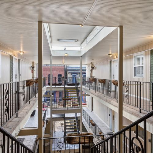 Classic New Orleans gallery walkway to your suite