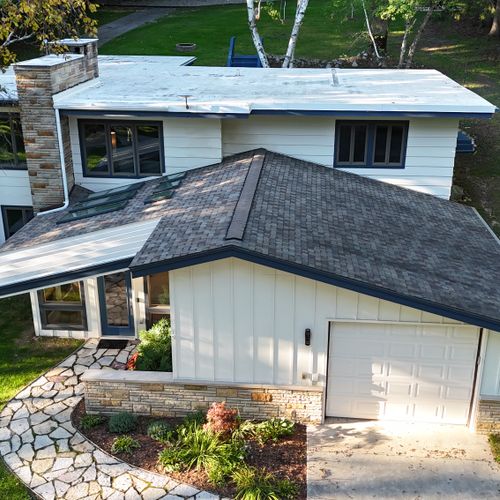 EXTERIOR:   Another aerial photo of the property.