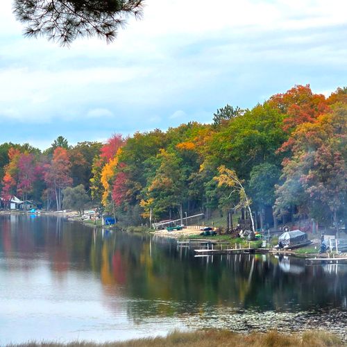 EXTERIOR:  Bass Lake in the Fall