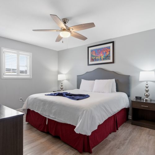 Serene primary bedroom with a king bed designed for restful nights