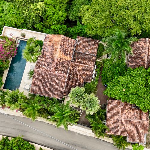 Aerial view of the home