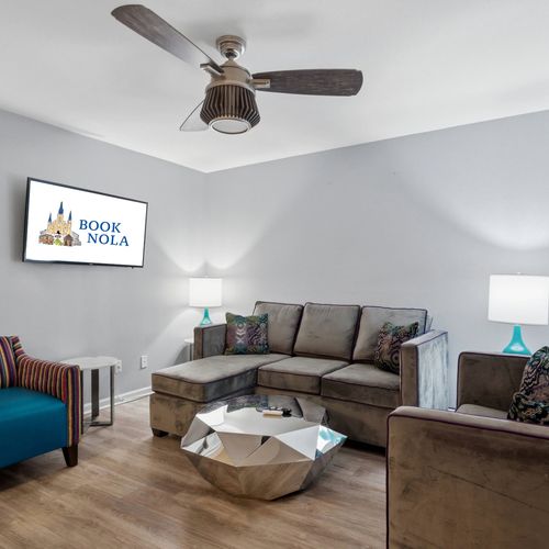 Unit 304 or similar – Casual living space w/ comfy sofas for movie nights in.