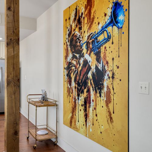 Vibrant jazz trumpet art, pure New Orleans soul