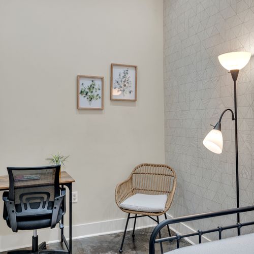 Work-from-anywhere desk with natural light