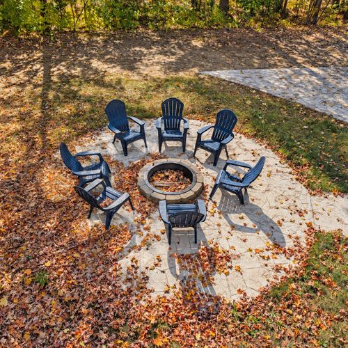 EXTERIOR:  The bonfire ring in the Fall.
