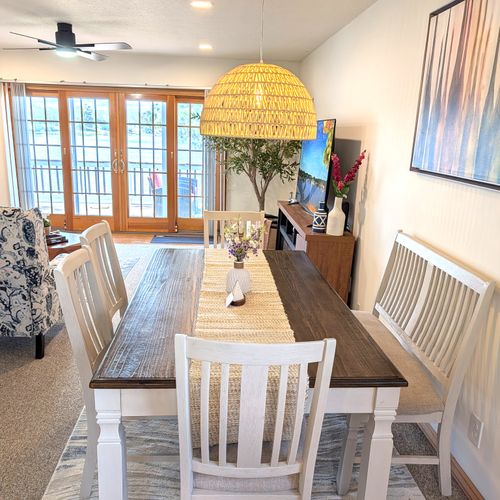 DINING ROOM (MAIN FLOOR):  Lovely dining area with seating for 6 between the kitchen and the living room.