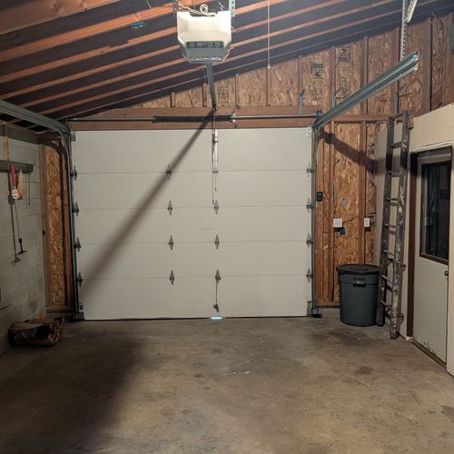 EXTERIOR:  The 1-car garage at The Birches by the Lake, which is available for guest usage.