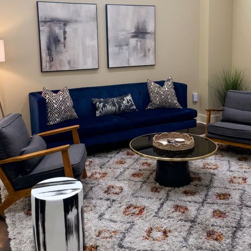 Open living space with comfortable seating and modern décor