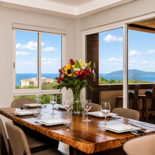 Ocean views from dining area