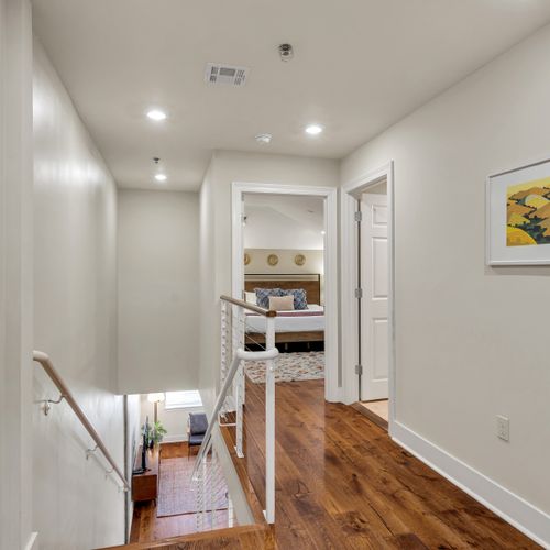 Upstairs hallway leading to restful retreats