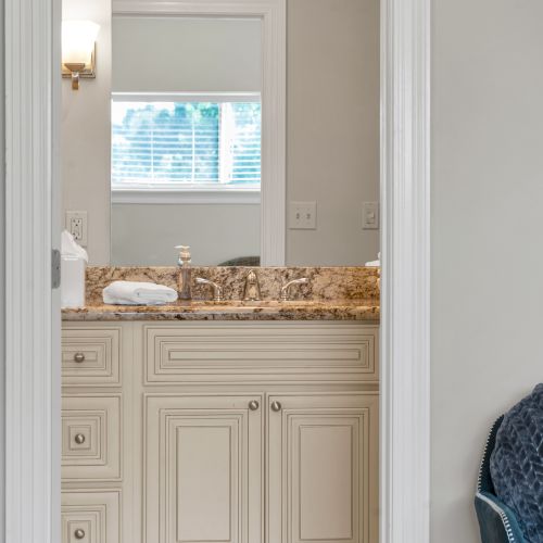 Bright vanity with a window view