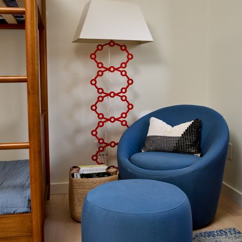 A cozy nook in the guest house bunk room.