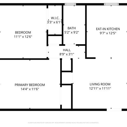 Floor plan w/ clearly labeled bedroom & bathroom layout for easy reference.