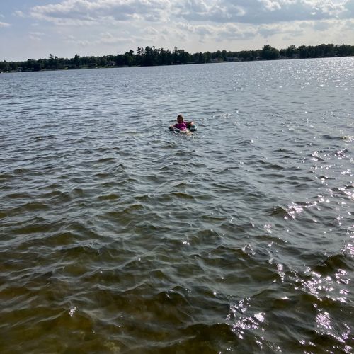 EXTERIOR:  Swimming in Van Etten Lake