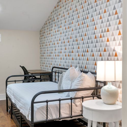 Extra sleeping space with designer wallpaper