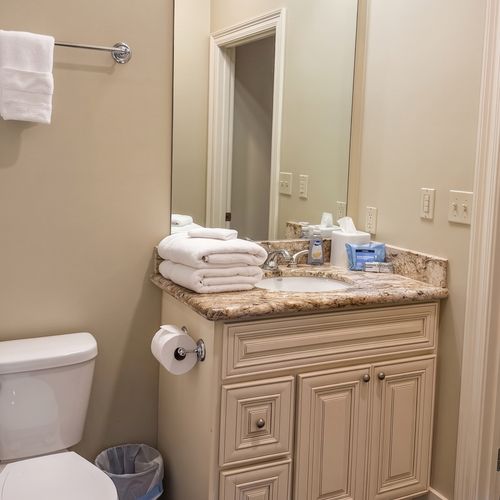 Compact vanity with thoughtful touches