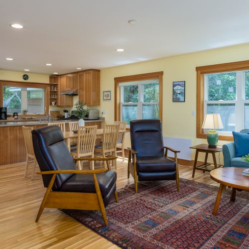 Enjoy an open layout that connects the living room, dining area, and kitchen, making it easy to relax, cook, dine, and spend quality time together.