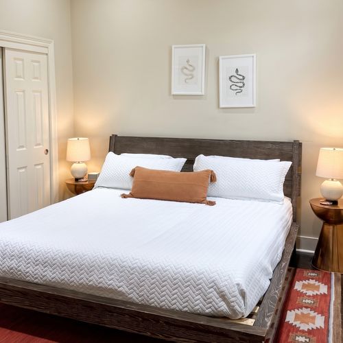 Serene bedroom with soft textures