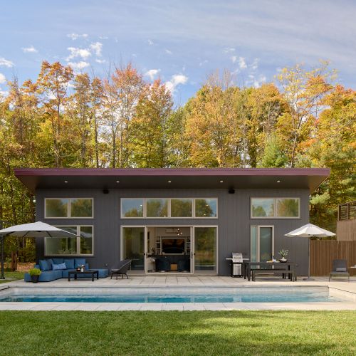 Private heated pool steps from the pool house for easy, indoor/outdoor living.