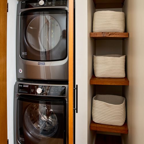 Laundry available on the first floor of the main house.