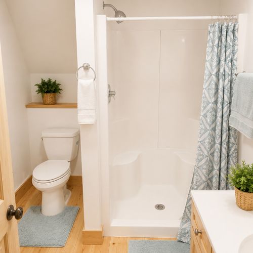 BATHROOM #5 (BASEMENT):  Full bathroom in the basement.