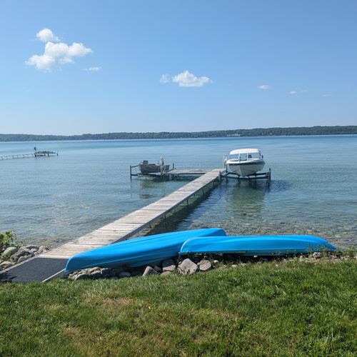 EXTERIOR:  The private dock and kayaks.