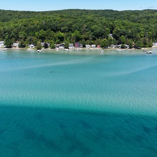 OVERVIEW:  Another aerial photo showing Eagles Landing and the gorgeous colors of Crystal Lake.
