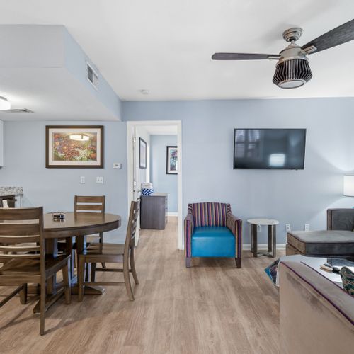 Spacious living & dining area w/ room to gather & unwind.