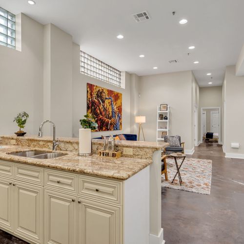 Open-concept living where the kitchen meets the lounge