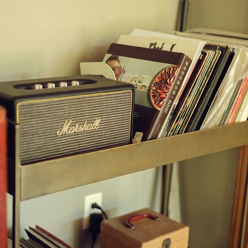 Vinyl collection and Marshall speaker