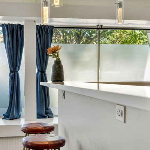 Frosted windows for light and privacy