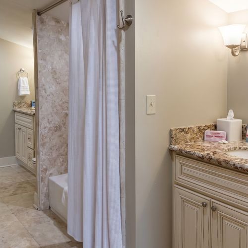 Fresh bathroom with thoughtful amenities