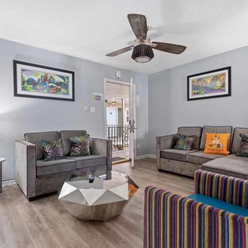 Living Room with Entryway View