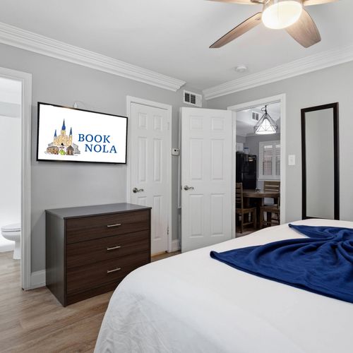 Calm bedroom w/ clean lines & a peaceful, restful energy.