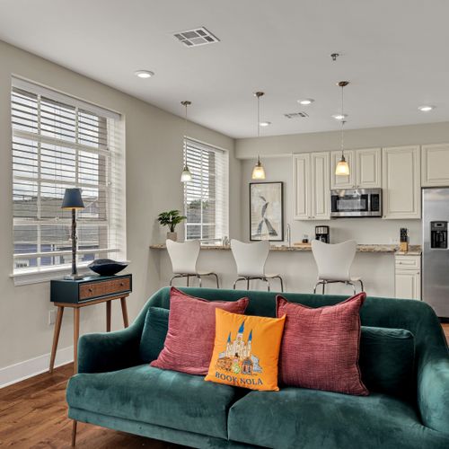 Colorful pillows and a cozy spot to unwind
