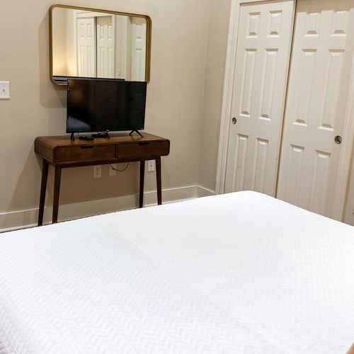 Private bedroom with entertainment setup