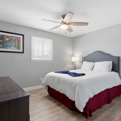 Relaxed secondary bedroom w/ a comfortable bed & smart TV for easy nights in.