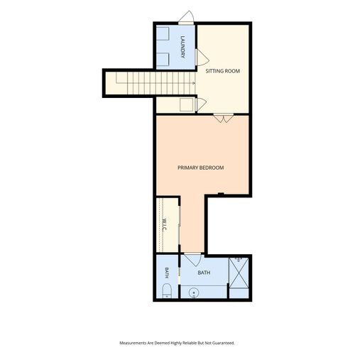 Second floor layout with bedroom and bath