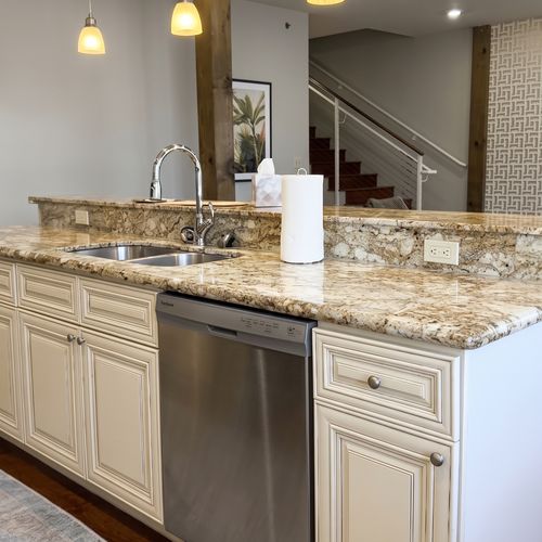Elegant kitchen with generous counter space