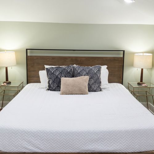 Serene bedroom with layered textures