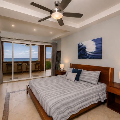 Primary bedroom with king bed