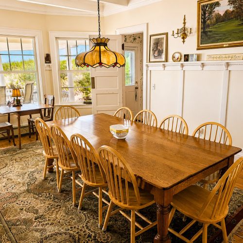 DINING ROOM:  The home has a family-friendly and casual dining room with seating for up to 12 adults.