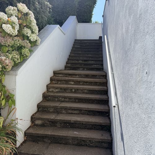 Steps leading down from the car park.