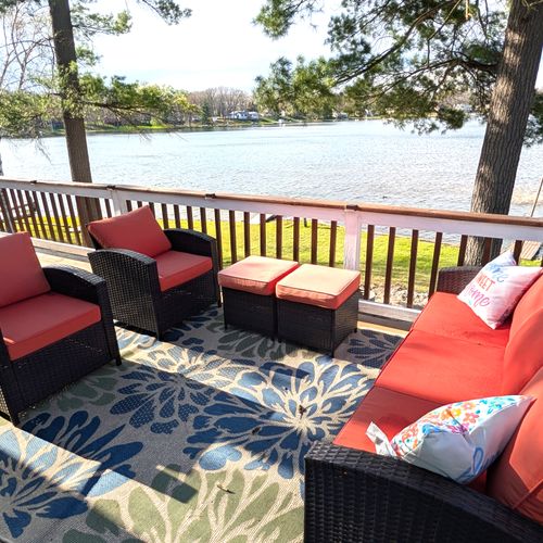 EXTERIOR:  The beautiful deck with a great lakeview!