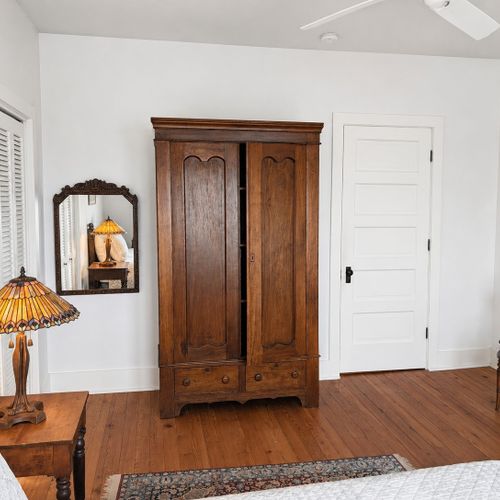 BEDROOM #2 (SECOND FLOOR):  Gorgeous second floor bedroom with a queen bed and incredible views of Lake Michigan and the Frankfort Lighthouse!