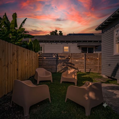 Sun-filled outdoor patio w/ lounge chairs — your own private escape to soak up the day.