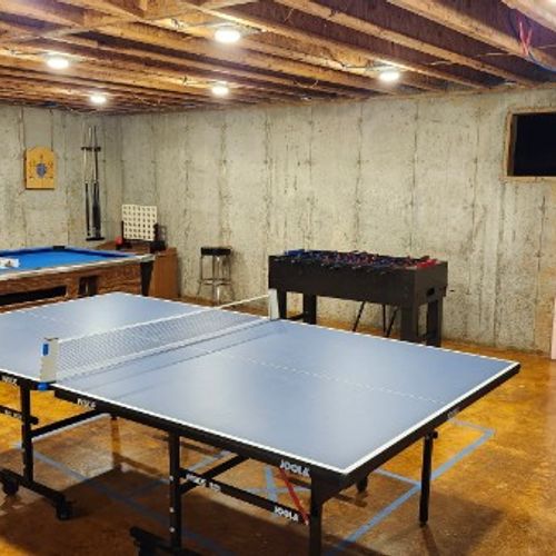 Basement Ping-Pong table.