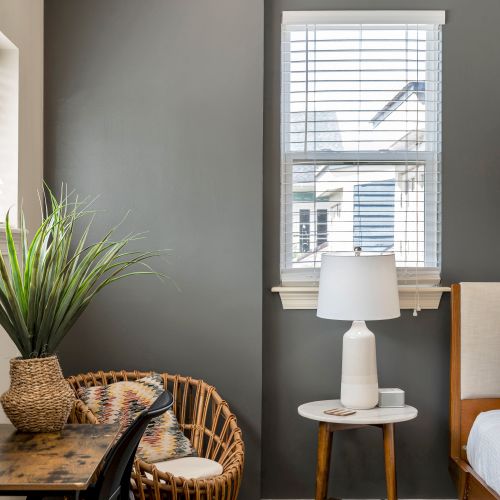 Natural light, greenery, and woven textures