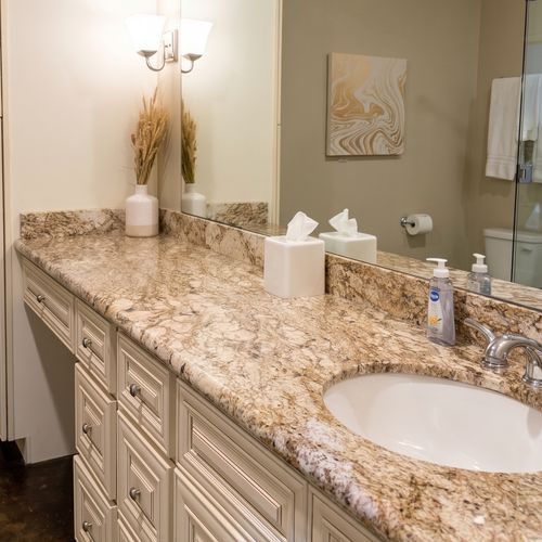 Elegant vanity with ample counter space