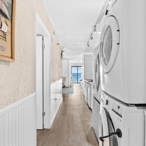 Entrance with Washer and Dryer for Convenience